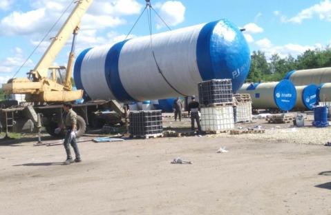 Резервуар для воды из стеклопластика с горловиной обслуживания 120м3