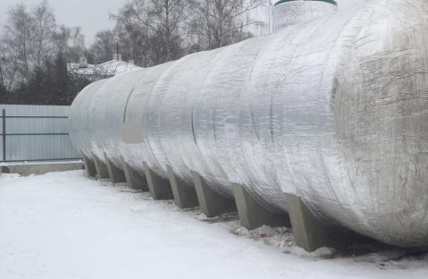 Наземная емкость для воды утепленная с подогревом из стеклопластика 200м3 POLEX FG